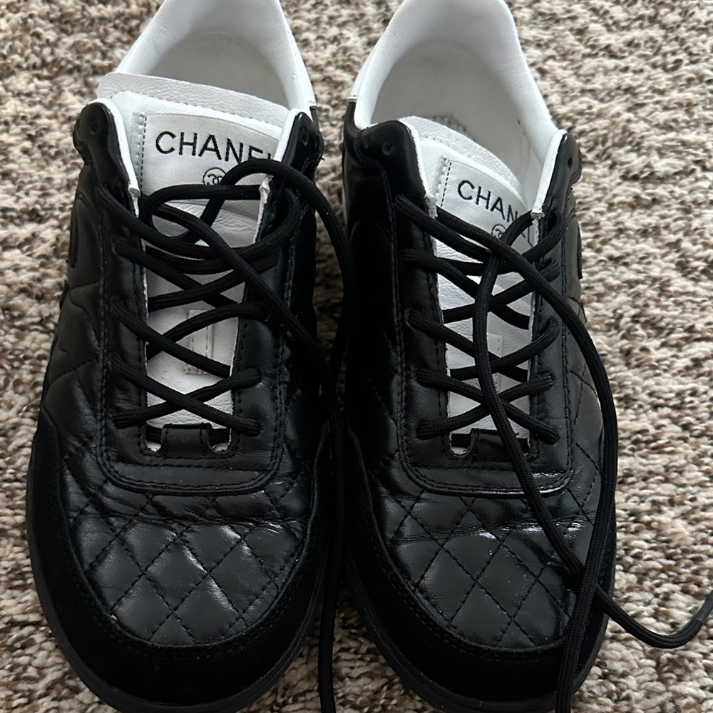 CHANEL Black Quilted Women’s Sneakers